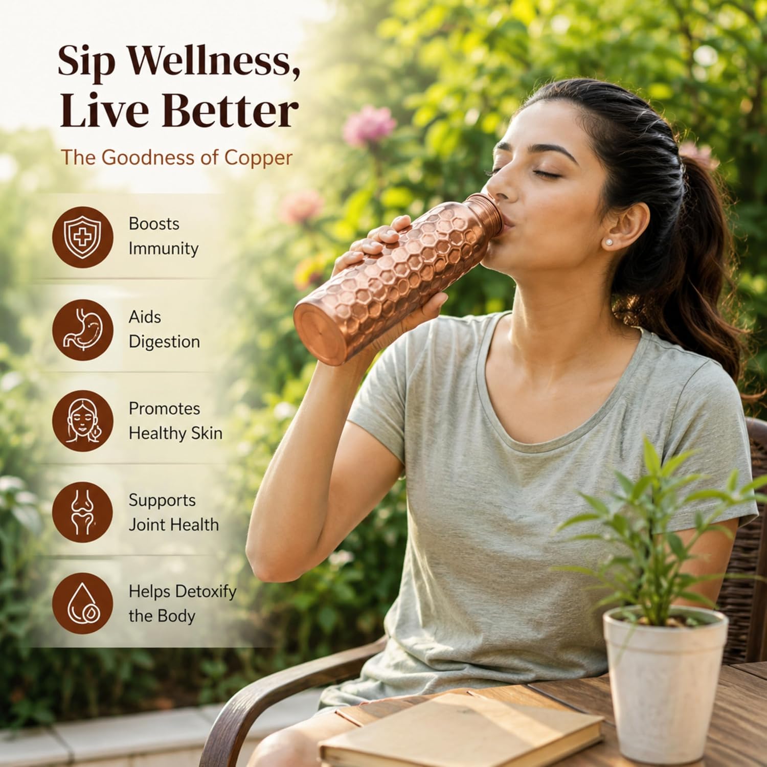 Набор из 3 медных бутылок для  – обзор и цена Ayurvedic & Herbal Wellness Kits
